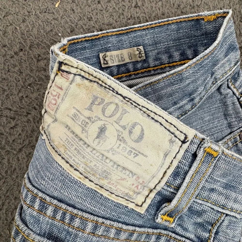 Polo Ralph Lauren Kids Size 8‎ Blue Denim Jeans Straight Leg Faded Distressed